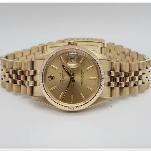 Rolex 14kt Yellow Gold Men's 34mm Dial Watch With Papers - Picture 1 of 6